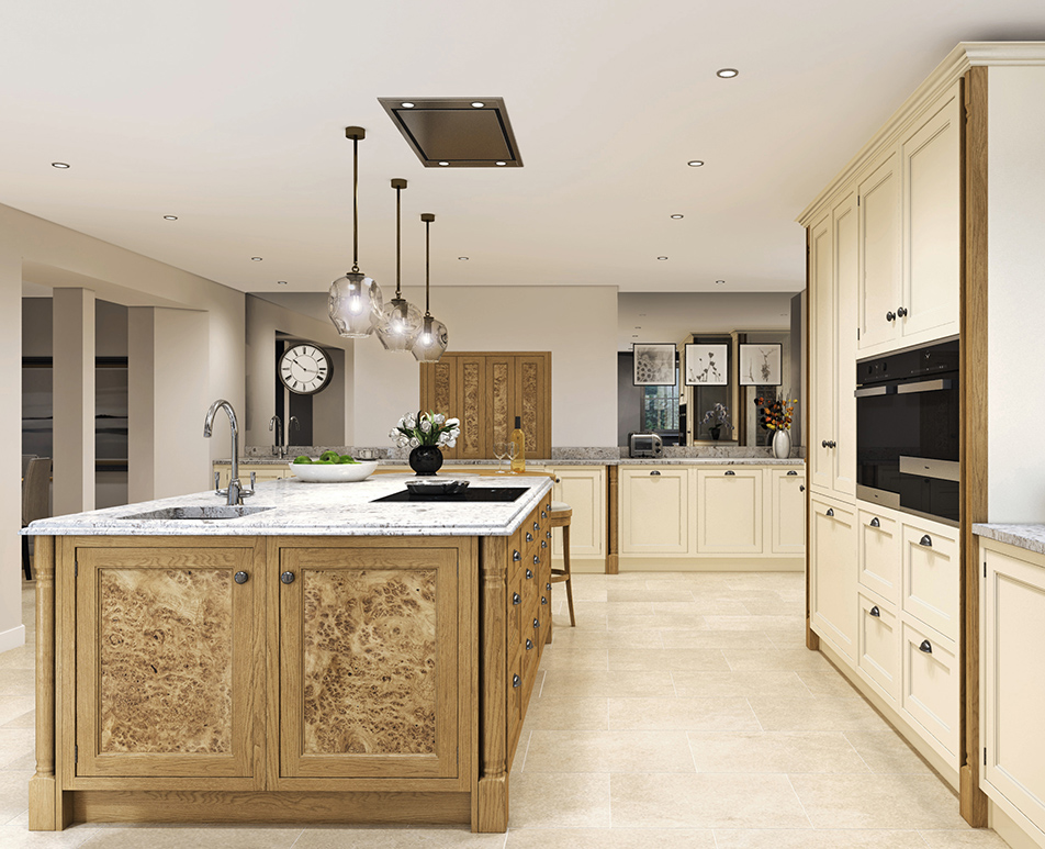 Oak Burl Doors Kitchen CGI 02